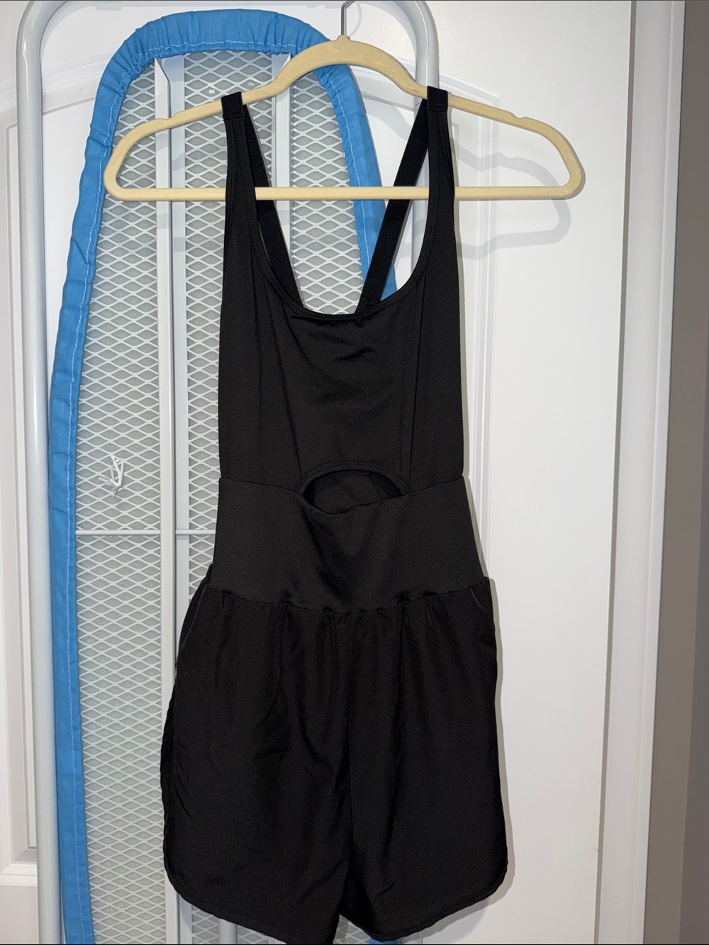 SHEIN Black Athletic Romper with shorts underneath